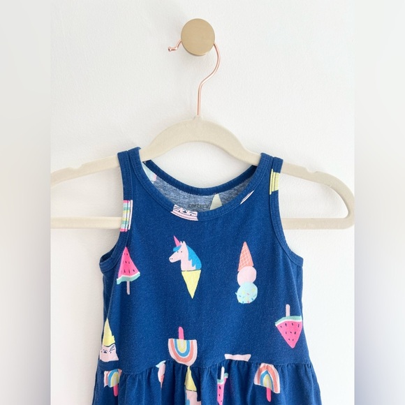 ⚡️4/$20⚡️Carter's Kids Navy Unicorn and Ice Cream Dress | Girls 3T - Picture 7 of 9